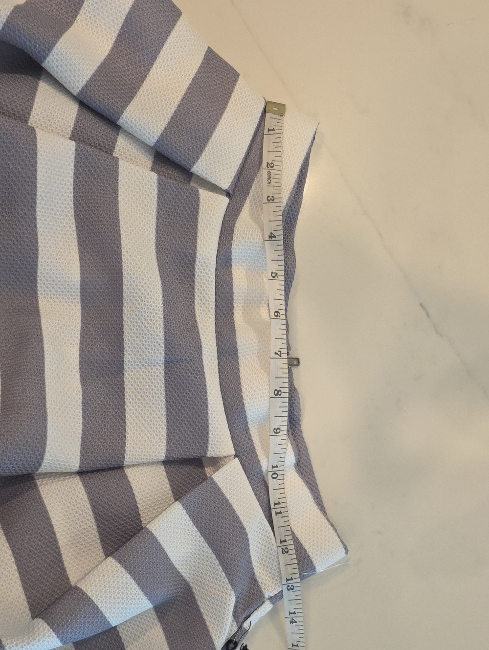 Haute Monde Gray and White Striped A-Line Skirt - Picture 8 of 8